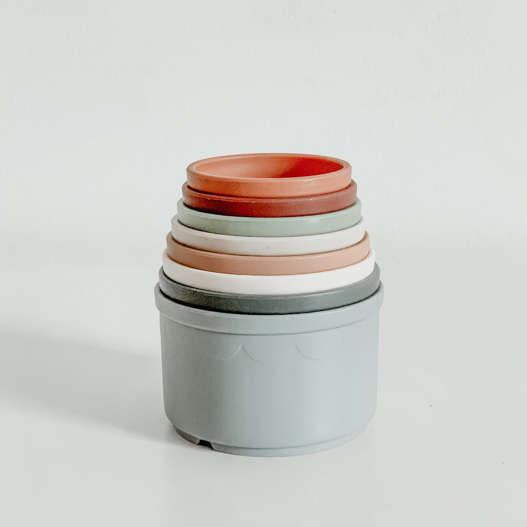 Muted Stackable Cups Set