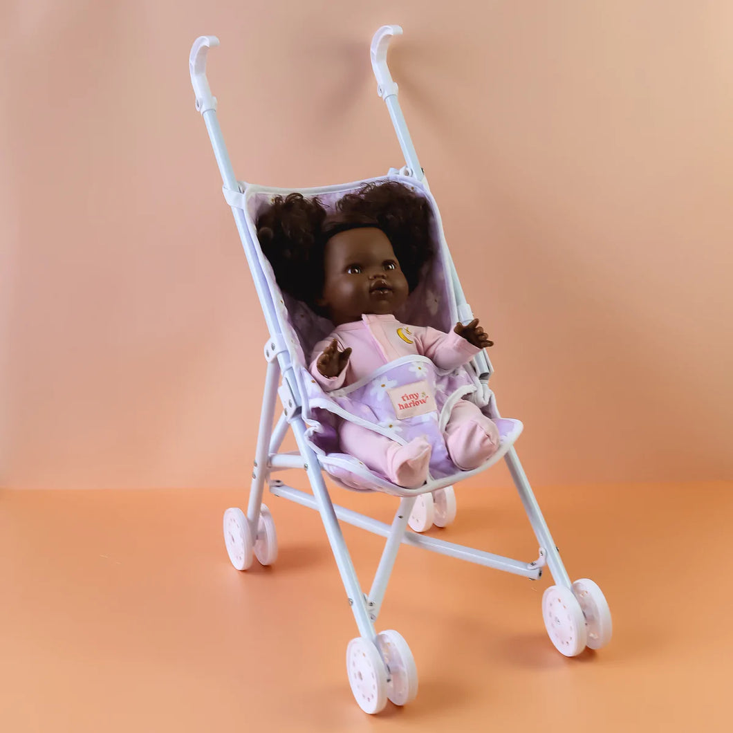 Tiny Harlow folding doll's stroller - lilac daisy